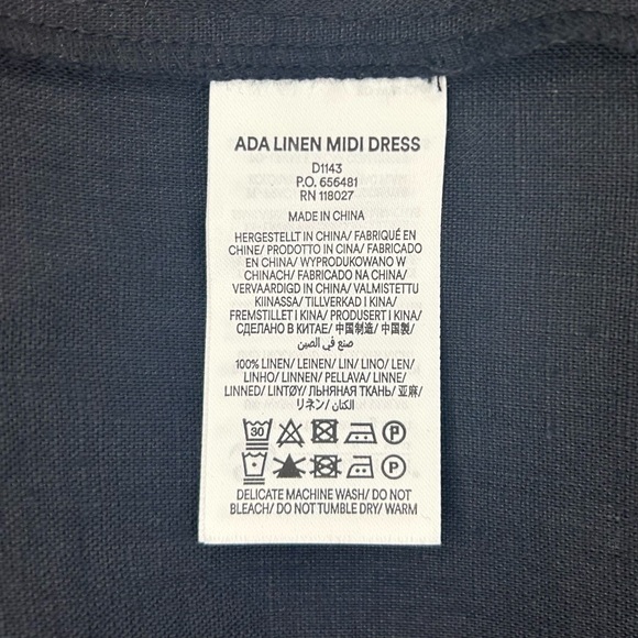 Boden US Size 12R Black Linen Midi Dress - Picture 7 of 16